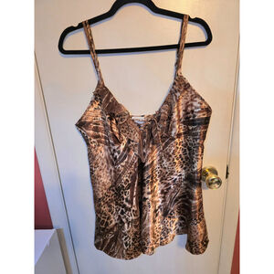 Cinema Etoile Leopard Print Satin Nightie Size Large